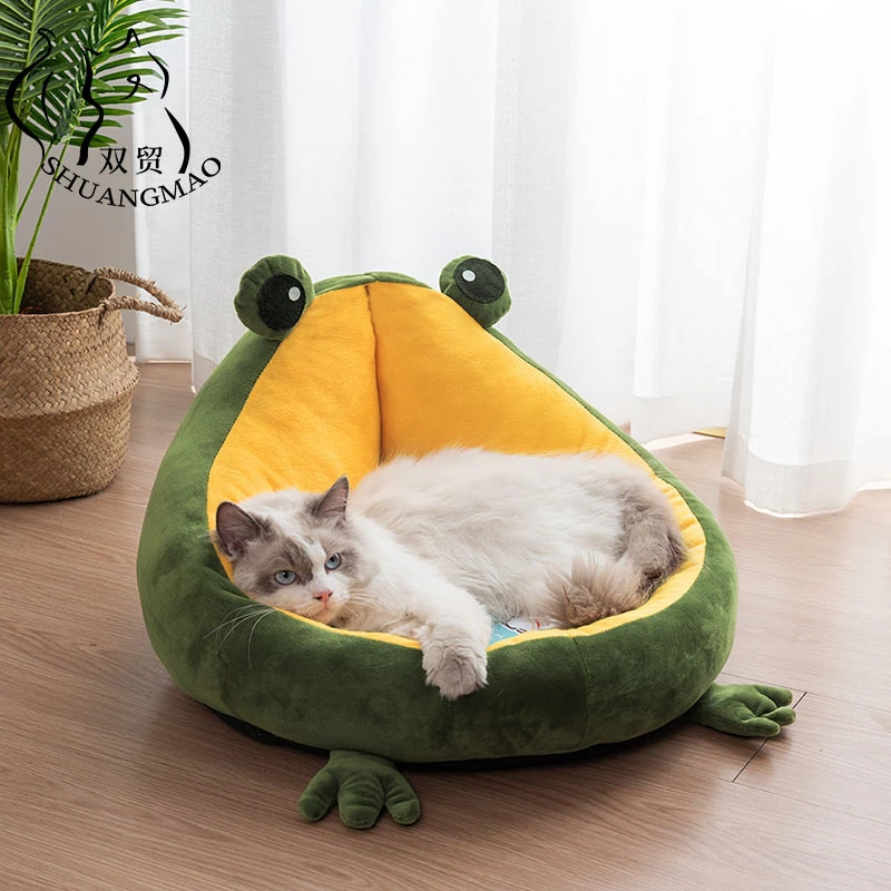 Shuangmao Pet Cat Dog Bed House For Cats Indoor Warm Frog Small Dog Sleep Mat Kitten Kennel Beds Cute Nest Soft Supplies Cat Beds Mats Aliexpress