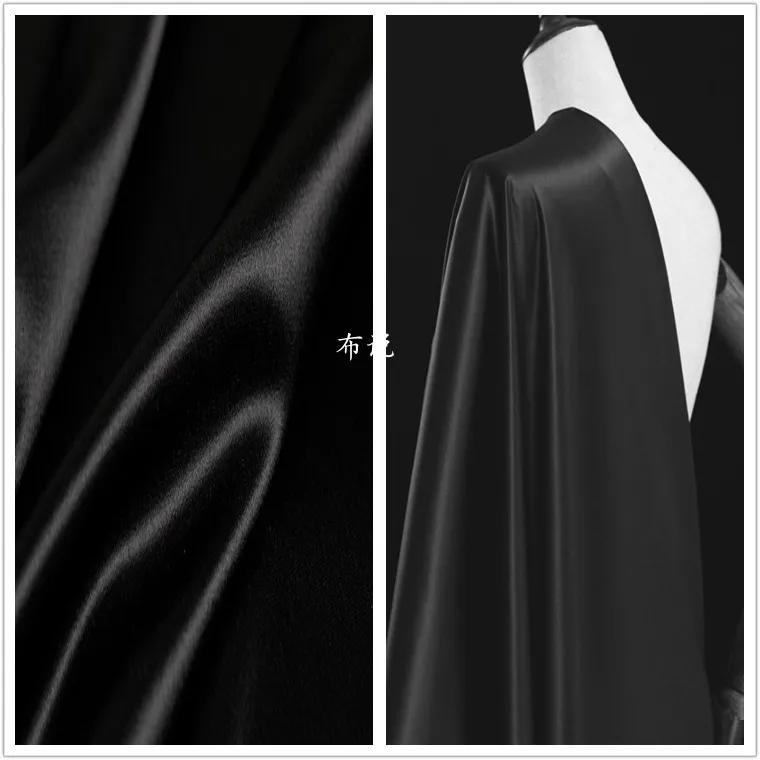 Acetic Satin Silky Fabric for Cheongsam Dress Pajama Skirt Designer Fabrics Silk Blue Sequin Brocade Sewing Diy White Black Red 2