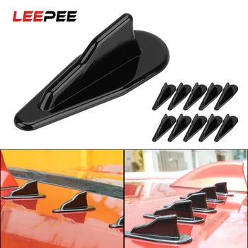 

10PCS ABS Roof Shark Fins Spoiler Wing Kit Shark Fin Vortex Generator Car Wing Roof Spoiler Bumper Black/Carbon Fiber EVO-Style