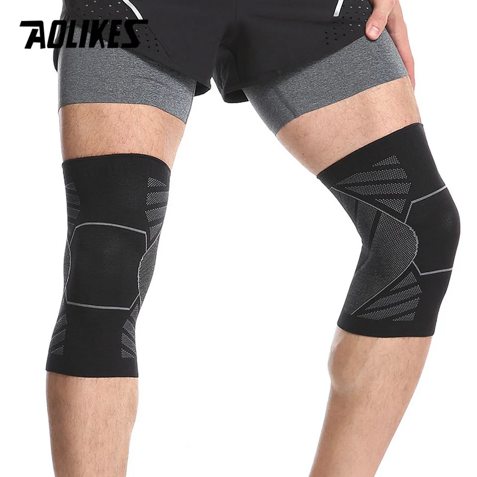 AOLIKES 1 шт. нейлоновые эластичные спортивные наколенники суппорт колена из дышащей ткани Скоба для бега фитнес Пешие прогулки защитный наколенник для велоспорта на открытом воздухе