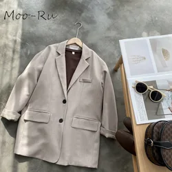 Moo-Ru 2020 Early Spring New Fund Color Is Too Beautiful Loose BF Wind Restores Ancient Ways In Long Style Suit Jacket Female Moo-Ru 2020 Early Spring New Fund Color Is Too Beautiful Loose BF Wind Restores Ancient Ways In Long Style Suit Jacket Female