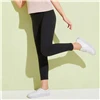 SHEIN Kiddie/черные вязаные повседневные штаны с эластичной резинкой на талии г. Обтягивающие леггинсы для больших девочек Одинаковая одежда для семьи