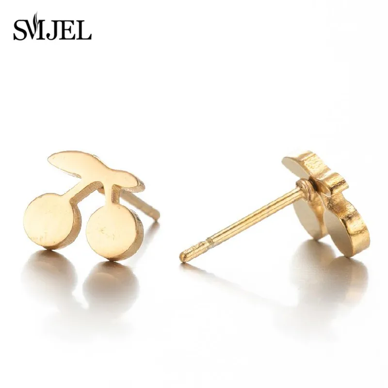 Kleine Edelstahl-Kirsch-Ohrringe für Mädchen Koreanischer Stil Niedliche Frucht Schwarze Ohrstecker Party-Schmuck Accessoires Großhandel – Detail 33