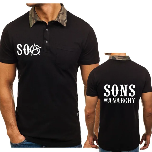 Summer Mens T-Shirt for SOA Sons of anarchy the child Skull Printing high quality Cotton Short Sleeve Polo shirt X | Автомобили и