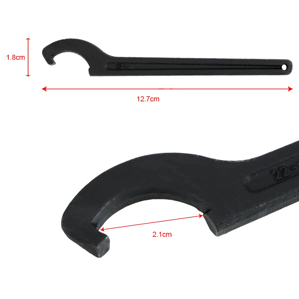 NICEYARD 22-26mm Adjust Motorcycle Bike Absorber Shock Wrench Stainless Steel Crescent Hook Head Round Nut Spanner Hand Tool