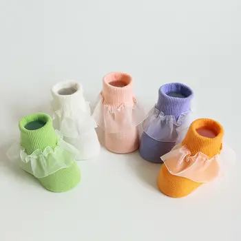 

2020 Ankle Socks 0-5Y Ruffle Frilly Cute Princess Lace Tutu Girl Sweet Women New Frilly Sock Dance Socks Baby Girls Socks