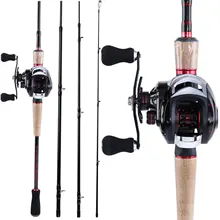Sougayilang 4 шт. портативная Удочка Combo Fiber Body рыболовная удочка с 17+ 1BB baitcasing Reel Rod Combo снасти инструменты