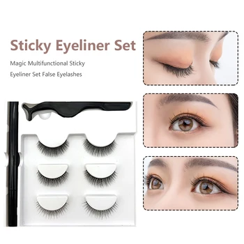 

3 Pairs Natural Cilius False Magnetic Eyelashes Lashes Long Makeup 3D Mink Lashes Extension Eyelash Magnetic Eyelashes TSLM2