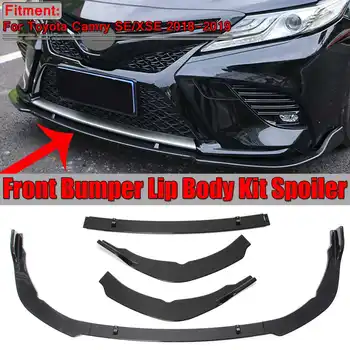 

New 3pcs Car Front Bumper Lip Splitter Fins Body Kit Chin Spoiler Diffuser Deflector For Toyota Camry SE/XSE 2019