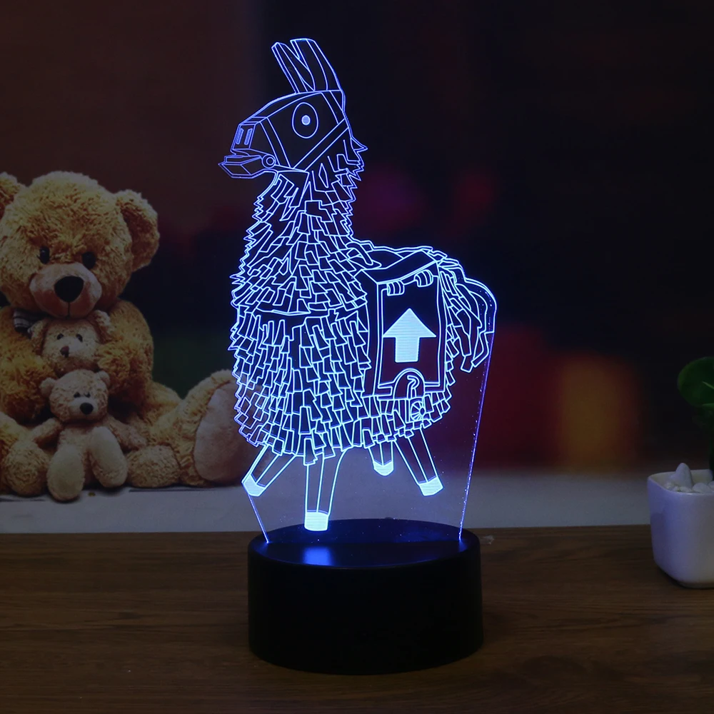  Souvenir Gift Llama 7 Colors Touch Table Desk Light 3D LED Lava Lamp Acrylic Illusion Room Atmosphe