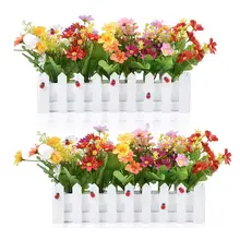 

Garden Ornament Flower Pot Plywood Foam Picket Fence Wedding Party Office Decor