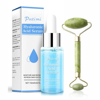 

Hyaluronic Acid Serum Collagen Anti-Aging Wrinkle Lift Firming Whitening Green Tea Serum Repair Acne Massage Face Roller Lifting