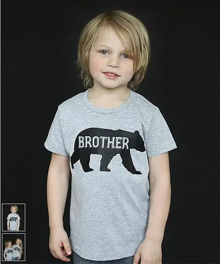 Одинаковые комплекты для семьи; Одинаковая одежда для брата и сестры; Повседневная семейная футболка; летние футболки с короткими рукавами для мальчиков и девочек - Цвет: Brother