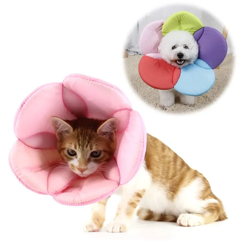 Pet Recovery Cone e-ошейник кошка собака Comfortabe цветочный узор елизабетанский ошейник