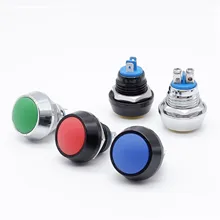

12mm Momentary Push Button Switch Metal Reset without Fixation Micro Doorbell Switch 1NO Red Yellow Blue Green Colorful