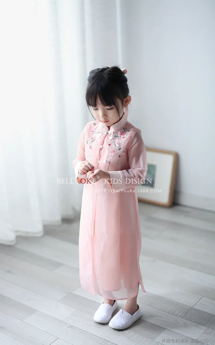 Bei you ke Origional Chinese-style Chinese Clothing Girls' Shirt Spring And Autumn New Products Children Organza Dress 21593