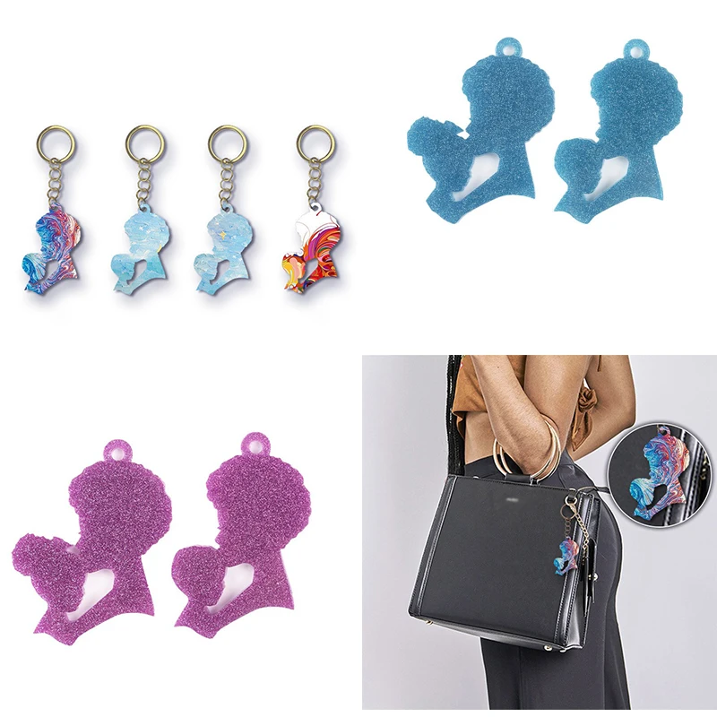 

Mother-child Keychain Crystal Epoxy Resin Mold Mother's Day 1PCS DIY Pendant