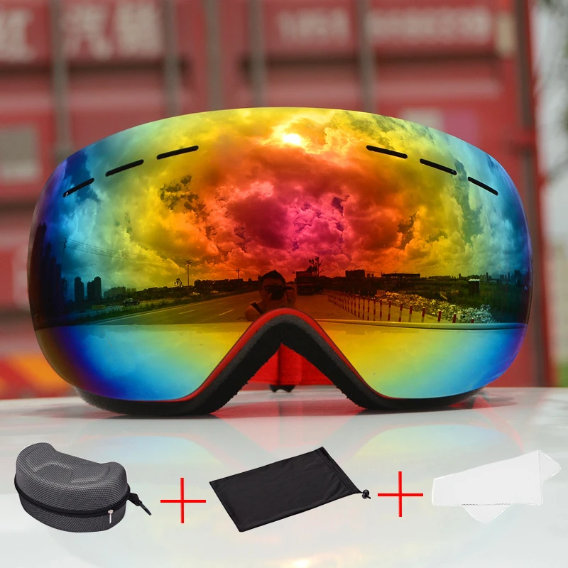Для взрослых Лыжный Спорт очки большие сферические Gafas сноуборд мужские и