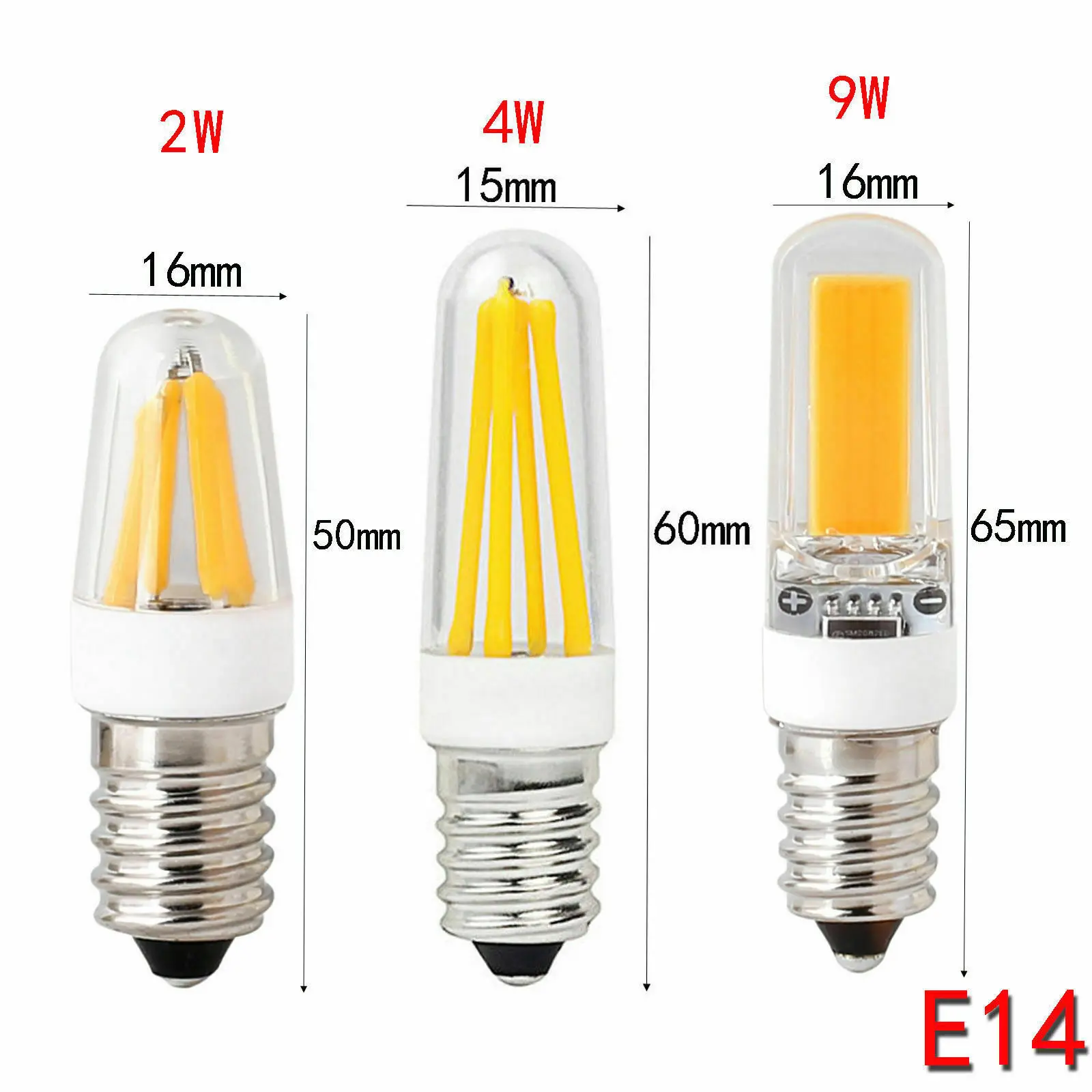 Mini Dimmable LED E14 2W 4W 9W Light Bulb 220V LED Lamp COB Spotlight Chandelier Lighting Replace 30W 60W Halogen Lamps