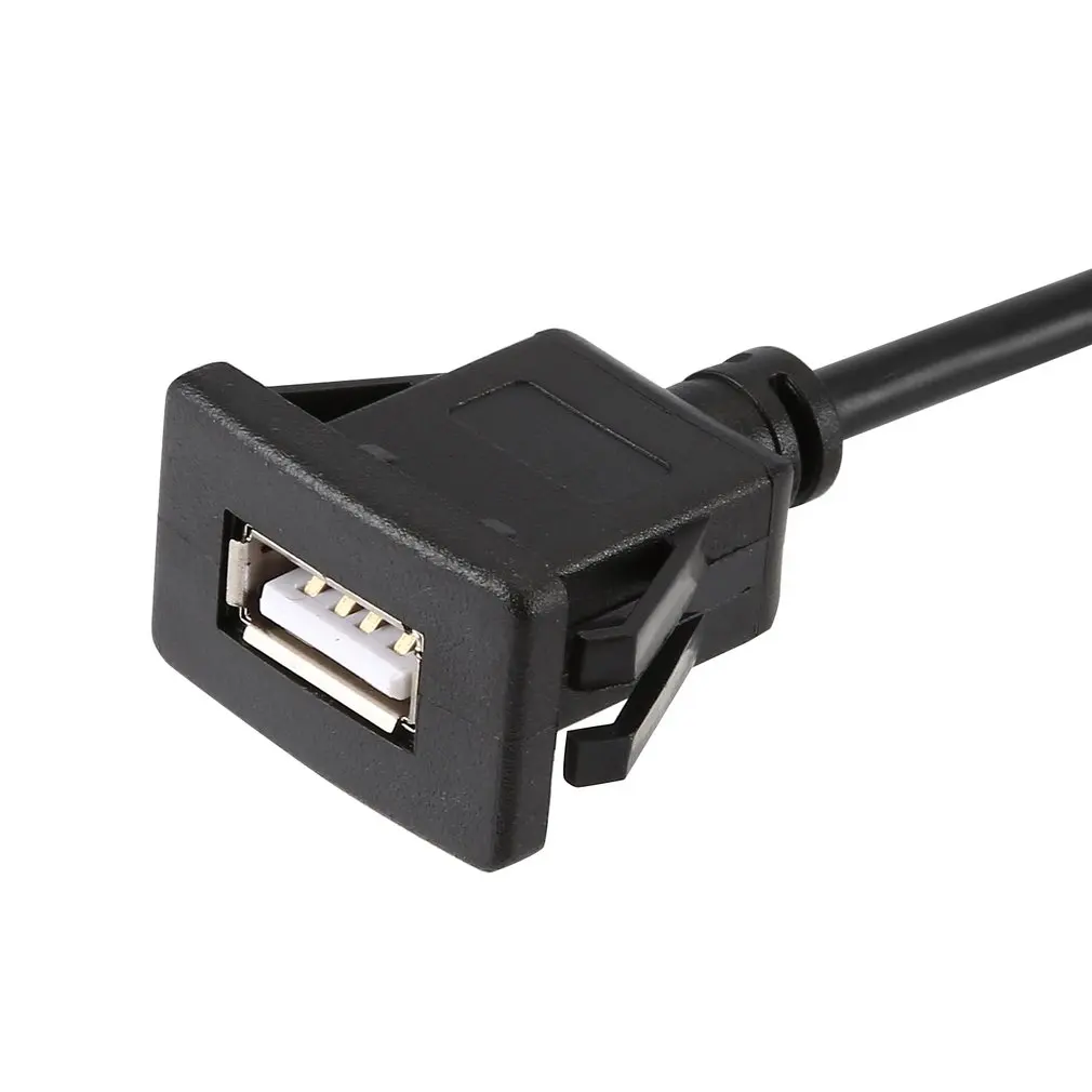 Portable USB Male to Female AUX Flush Panel Mount Extension Cable for Car Truck Boat Motorcycle Dashboard