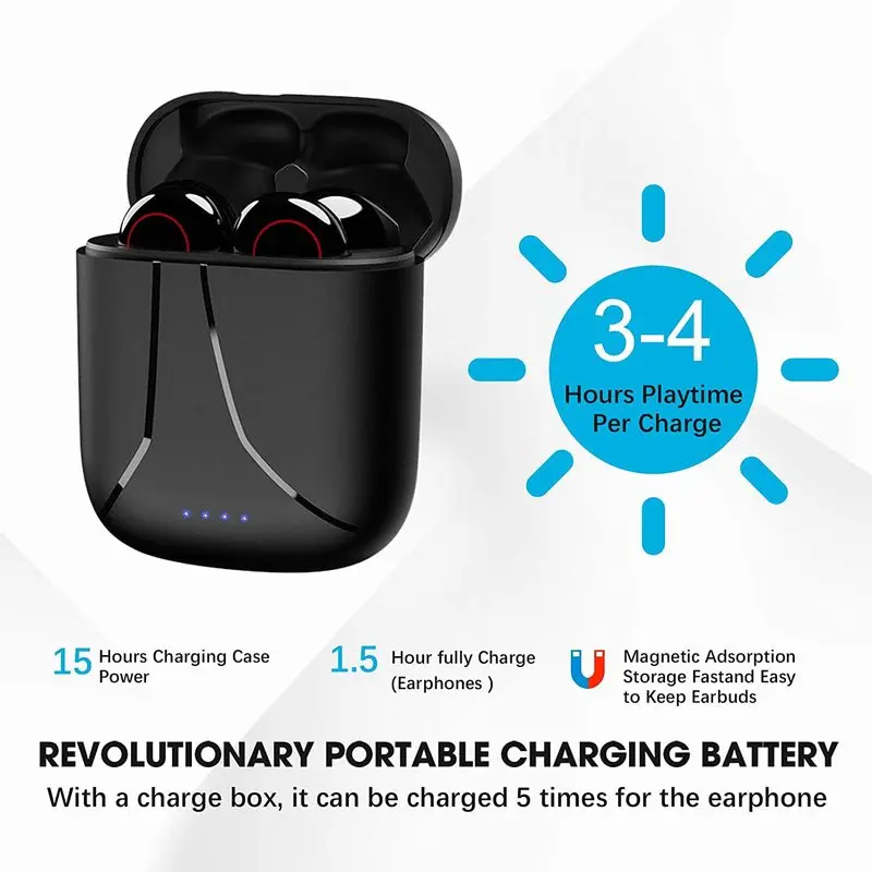 TWS Wireless Earphones Bluetooth 5 0 Earbuds with Charging Case In Ear Earphone IPX6 Waterproof for Apple Airpods IPhone Andriod
