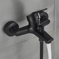 Matte Black Bathroom Faucet 2 Function Bathtub Facuet  Wall Mounting Cold and Hot Shower Faucet 2
