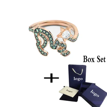 

2020 SWA Fashion new style CATTITUDE ring charming cat line decoration rose gold ring ladies daily dress up gift free shipping