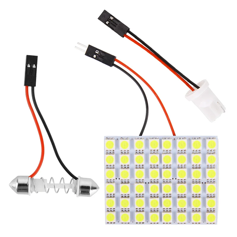 

T10 Car Reading Light 48 24 12 SMD 5050 LED Panel White Light for Car Interior Dome Light Trunk Lamp Room Lights