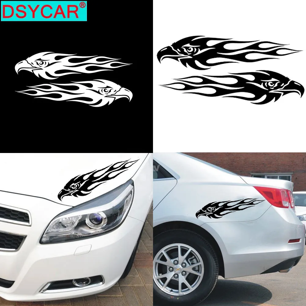 DSYCAR 1 пара наклейки для автомобиля с пламенем имитация черный белый цвет наклейка