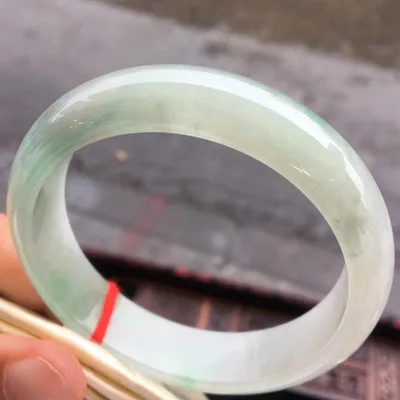 

Natural Burmese Jadeite Light Color 54-64mm Bracelet Elegant Princess Jewelry Gift for Mom and Girlfriend