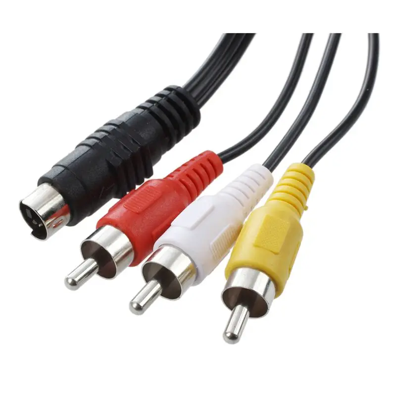 1,45 м длинный 4 Pin S-video to 3 Male RCA композитный кабель черный
