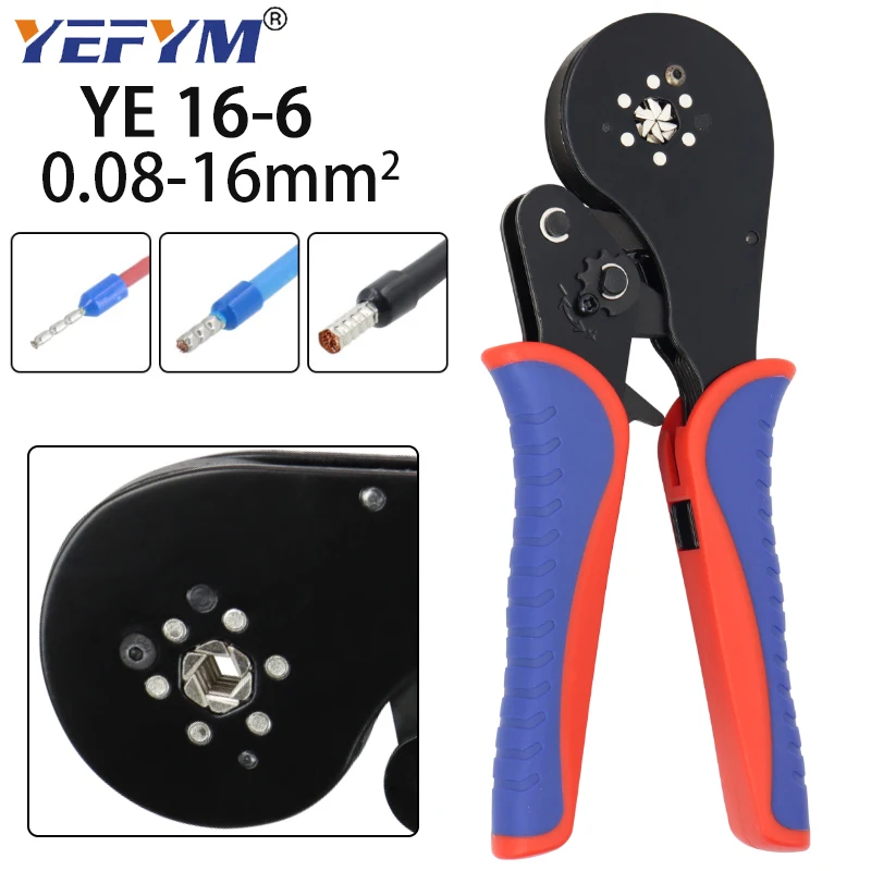 0.08 16mm2 YE 16 6 Tubular terminal crimping tools with 1200pcs/box terminals New mini pliers precision electrical clamps set|Pliers|   - AliExpress