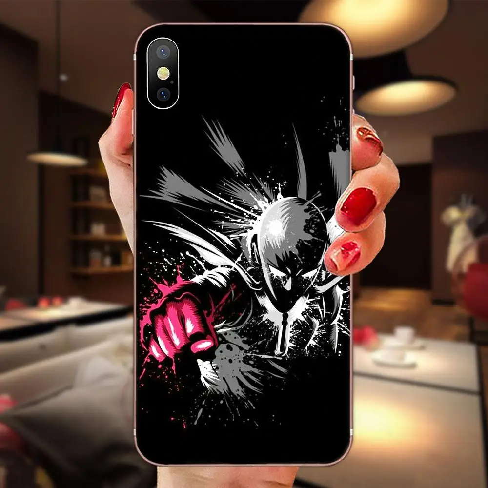 Мягкий ударопрочный ТПУ для Apple iPhone 4, 4S, 5, 5C, 5S, SE, 6, 6 S, 7, 8, 11 Plus, Pro X, XS, Max, XR, One Punch Man, мультфильм - Цвет: as picture