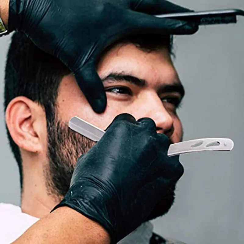 Stainless Steel Professional Barber Straight Edge Razor Razor Blade Razor Blades Manual Shaver Razor Shaver with 10 Count Single Edge Razor Blades