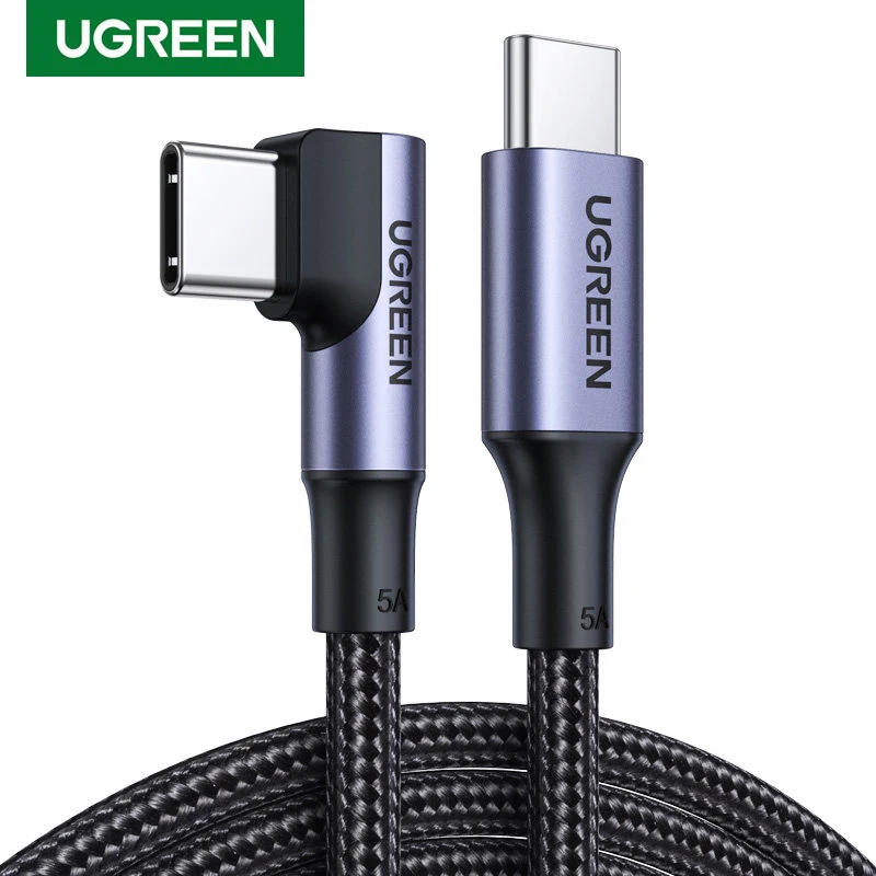 Ugreen 100 Вт 5А usb c к usb c кабель PD зарядное устройство для macbook Samsung huawei xiaomi ноутбук кабель питания быстрая зарядка 2 м 90 градусов|Кабели для мобильных телефонов| | АлиЭкспресс