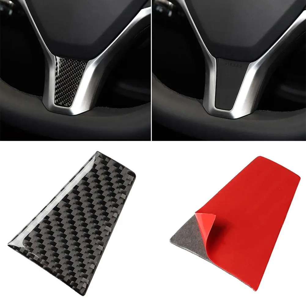 

Carbon Fiber Car Steering Wheel Cover Sticker Interior Decor for Tesla Model S X Automobile carros Interior New Hot Accessories