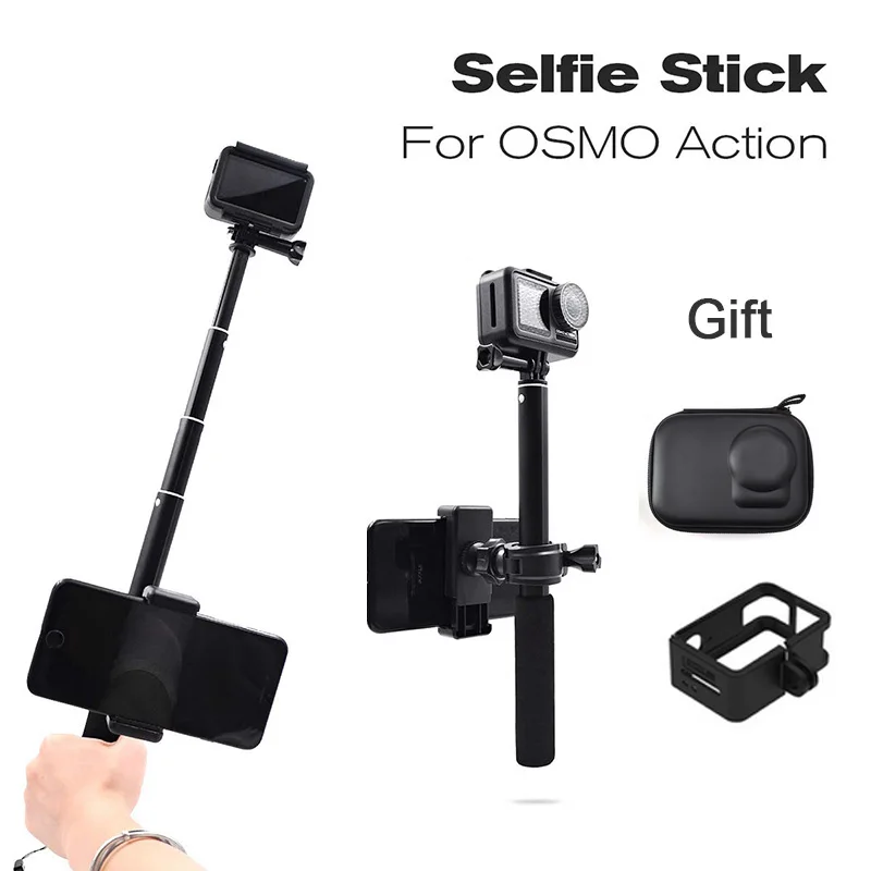 

Startrc Osmo action 94cm Selfie Stick Telescopic rod with smartphone holder ABS frame shell mini bag Accessories for DJI