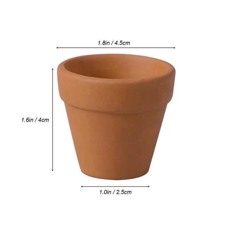 10Pcs 4.5x4cm Small Terracotta Pot Clay Ceramic Pottery Planter Flower Pots Succulent Nursery Pots Great Plants Crafts