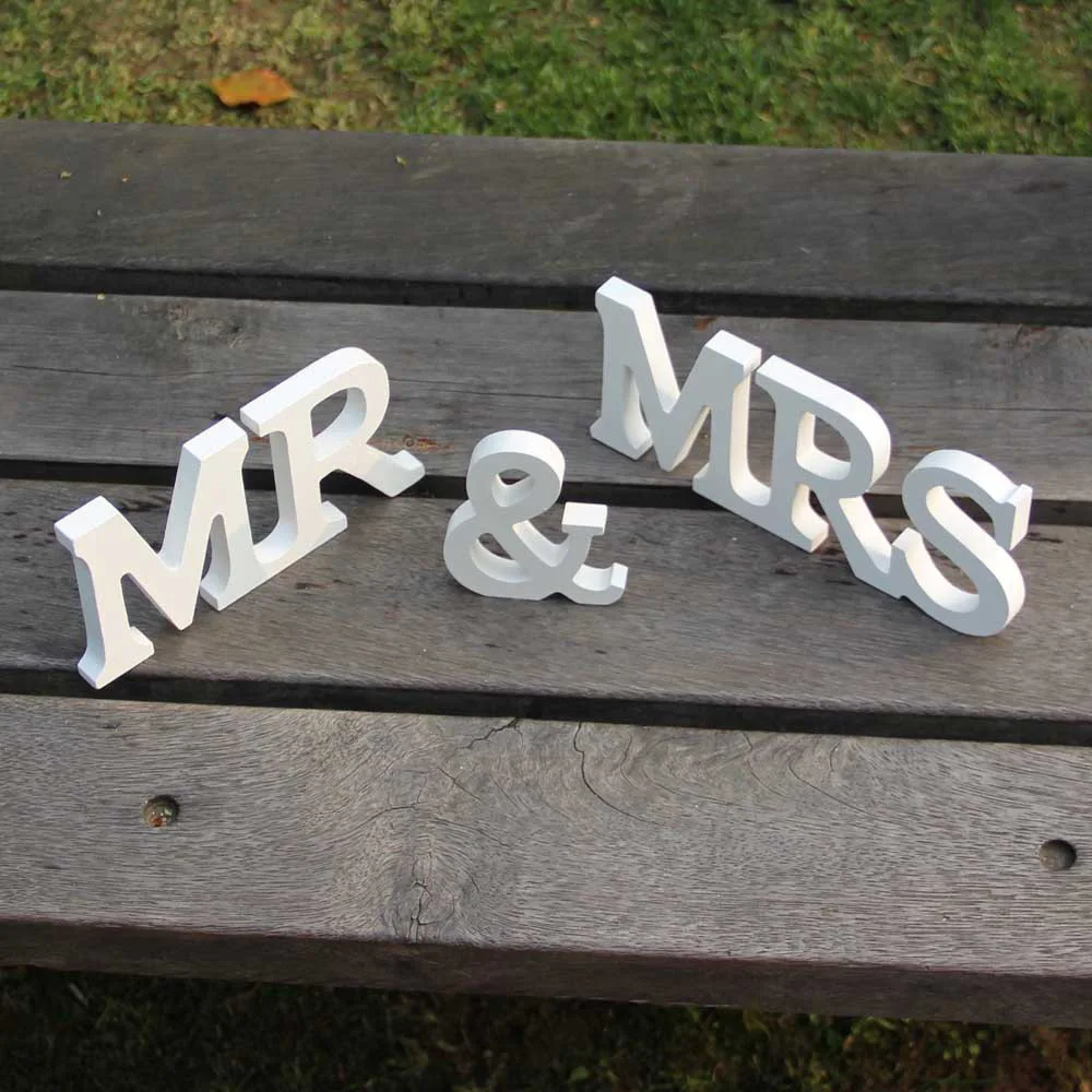 Свадебные декоративные буквы алфавит слово Mr & Mrs отдельно стоящее украшение для