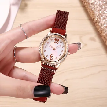 

Watch Women Luxury Diamond Quartz Wristwatches For Ladies Magnetic Elegant Female Clock Simple Women Wrist Watches Montre Femme