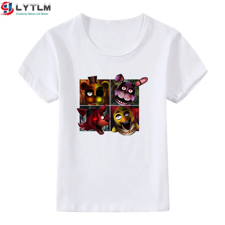 LYTLM футболка Five Night At Freddy's XXX, детские топы для девочек, Koszulki Meskie, Хэллоуин, FNAF, футболки с Фредди, футболка, Garcon - Цвет: DX White