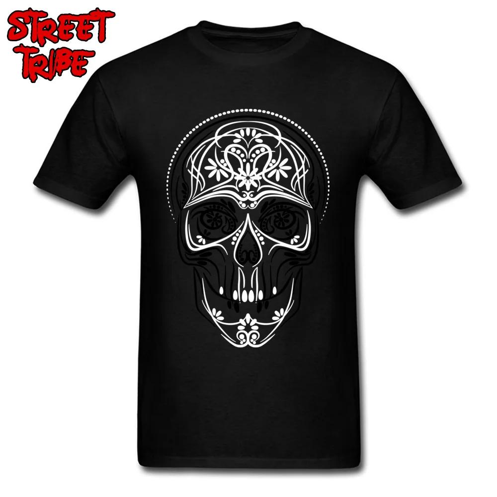 Desorative Skull T Shirt Men T-shirt Mexico Style Tshirts White Tops Hip Hop Tees High Street Fashion Clothes Punky Black Shirts |