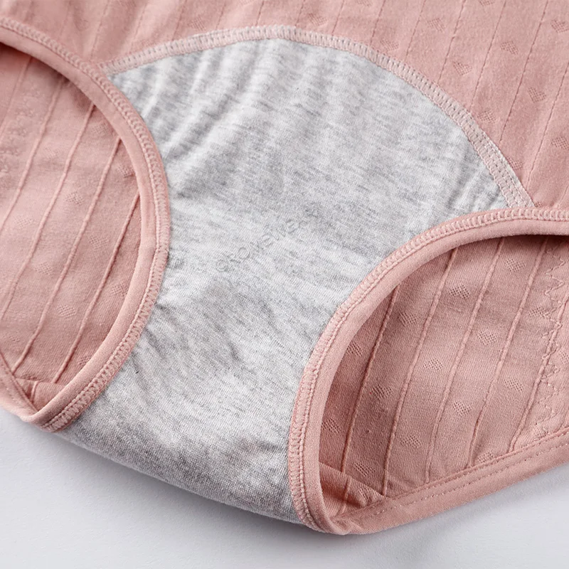 high waisted thong underwear New Women's Leak-Proof Menstrual Period Underwear Mid-Waist Ribbed Cotton Female Panties Wide Elastic Belt Plus Size Briefs 3pcs high waisted seamless underwear