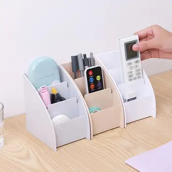 

Creative Remote Control Storage Box Rattan Finishing Storage Debris Desktop 3 Grid Home Box Box Stationery Office Cosmetic A0K3