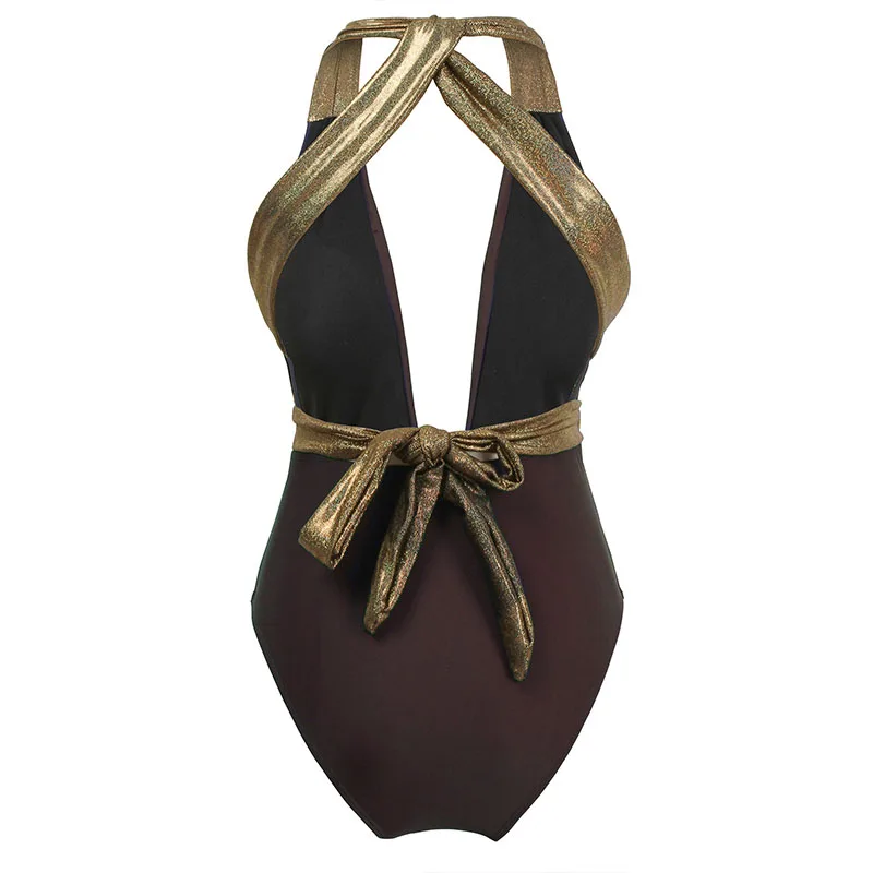 Сексуальный цельный купальник со шнуровкой с глубоким v-образным вырезом, цельный купальный костюм с высоким вырезом, женский купальник с глубоким вырезом, бикини с узлом, плюс размер, купальный костюм для женщин, купальный костюм 5287