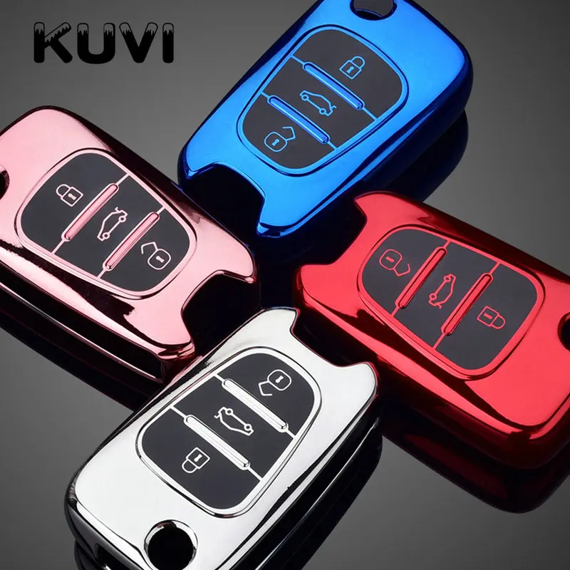 Car Key Case For Kia Sportage Rio 3 Soul Optima Ceed Pro K5 K2 Pride For Hyundai i20 i30 ix20 ix35 elantra accent shell cover key case key case cover car key shell