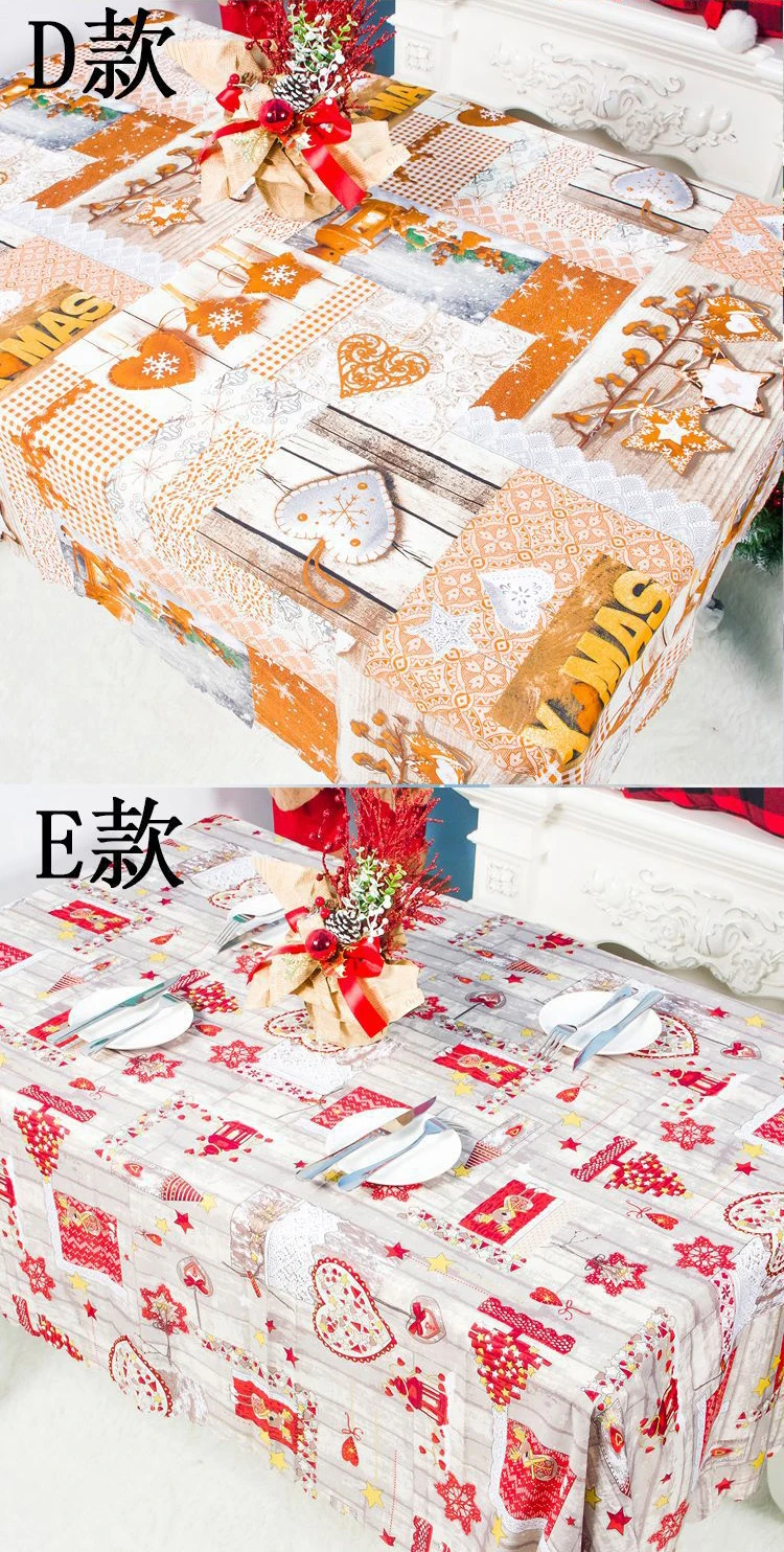 JUSTCHIC 150x180 см Рождественская скатерть с рисунком из мультфильма, полиэстер, моющаяся, водонепроницаемая скатерть, праздничный Декор Санта Клауса