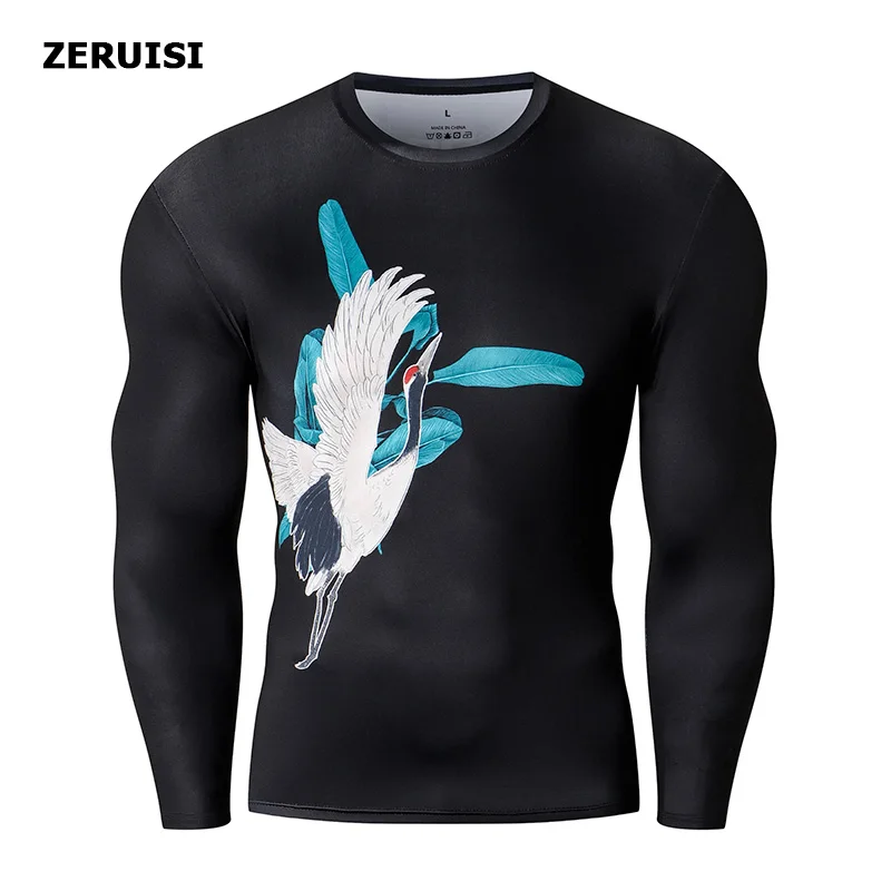 New Arrival 3D Printed T shirts Men Compression Shirt Costume Long Sleeve Tops For Male Fitness Hip hop Clothing - Цвет: JJS69