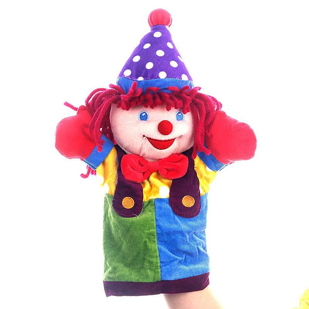 

1pc Clown Hand Puppets Plush Hand Doll Toy Educational Parent-Child Toy for Kids 37cm