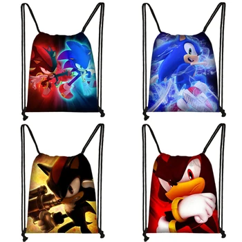 

super sonic shadow 3D Drawstring Bag cartoon Children School Backpack Large Capacity Storage Bags Unisex Harajuku Travel Bags